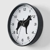 Glatte Collie Silhouette mit Nummern und Minuten Uhr (Winkel)