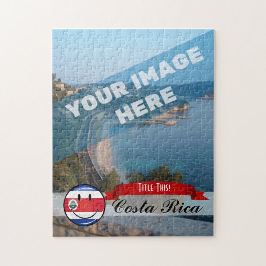 Glatte Costa Rican Flagge Puzzle (Vertikal)