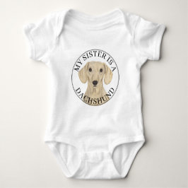 Glätte Creme Dackel Hund Big Sister Baby Strampler