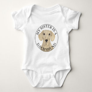 Glätte Creme Dackel Hund Big Sister Baby Strampler