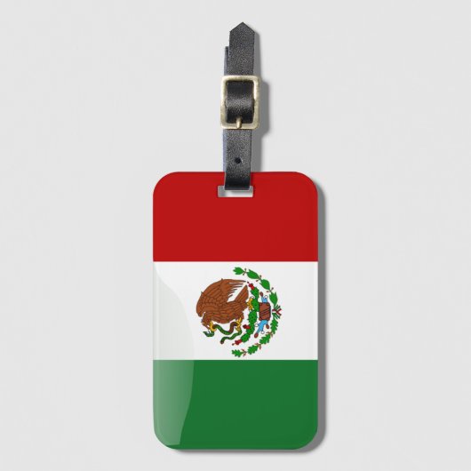 Glatte Flagge Mexikos Gepäckanhänger (Vorderseite Vertikal)