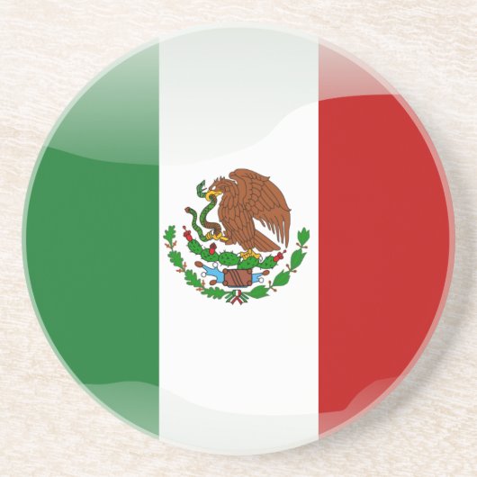Glatte Flagge Mexikos Sandstein Untersetzer (Vorne)