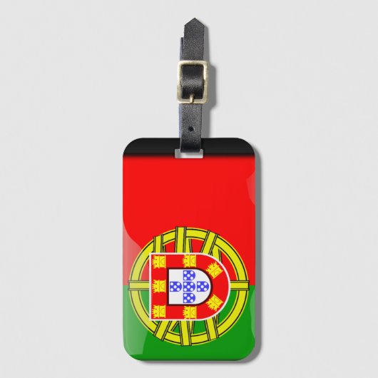 Glatte Flagge Portugals Gepäckanhänger (Vorderseite Vertikal)
