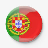 Glatte Flagge Portugals Pappteller (Vorderseite)