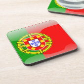 Glatte Flagge Portugals Untersetzer (Linke Seite)