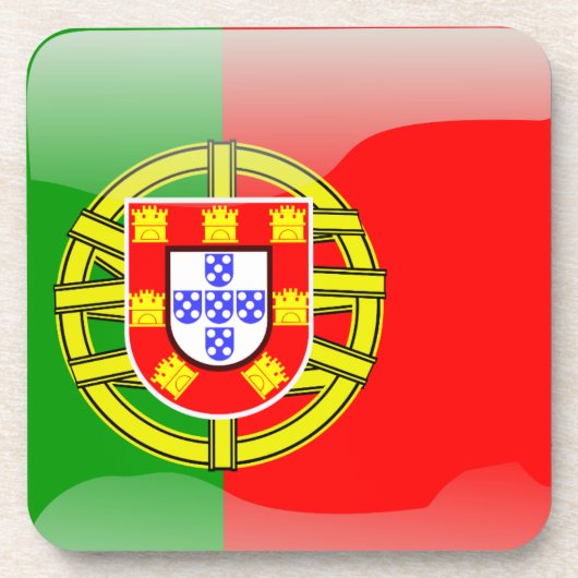 Glatte Flagge Portugals Untersetzer (Vorderseite)