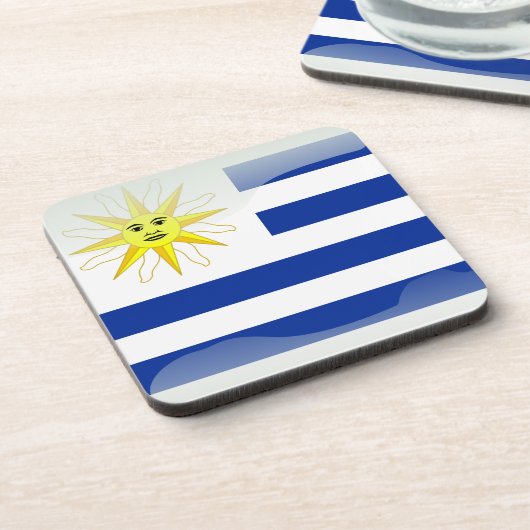 Glatte Flagge Uruguays Getränkeuntersetzer (Linke Seite)