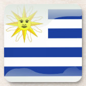 Glatte Flagge Uruguays Getränkeuntersetzer (Vorderseite)