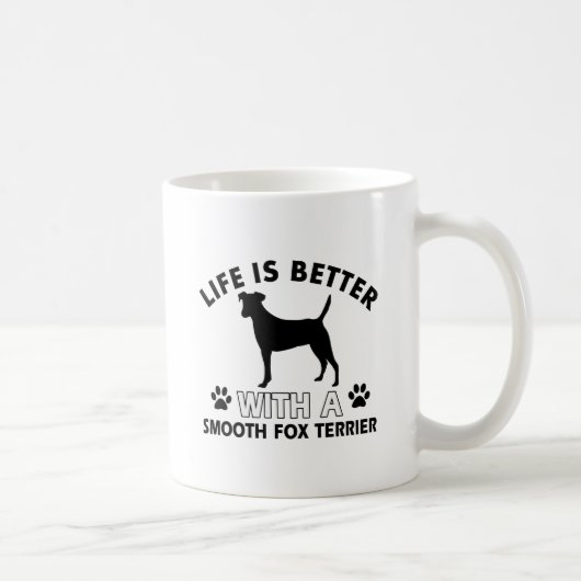 Glatte Foxterrierhundezuchtentwürfe Kaffeetasse (Rechts)