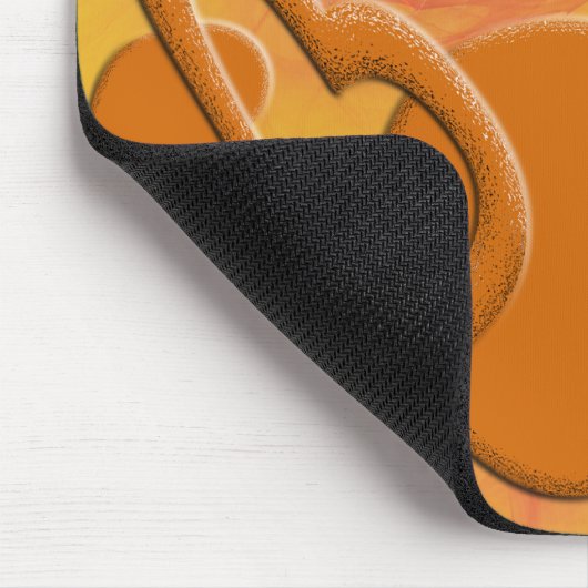 Glatte gelbe und orange Herzen Mousepad (Ecke)