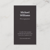 Glatte Kamera-und Riemen-Fotograf-Vertikale Visitenkarte (Rückseite)