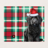 Glätte Labradoodle Urlaub Karierte Weihnachtskarte (Außenseite Aufgefaltet)