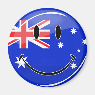 Glatte lächelnde australische Flagge Magnet