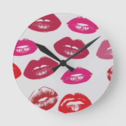 Glatte Lippen Runde Wanduhr (Vorderseite)