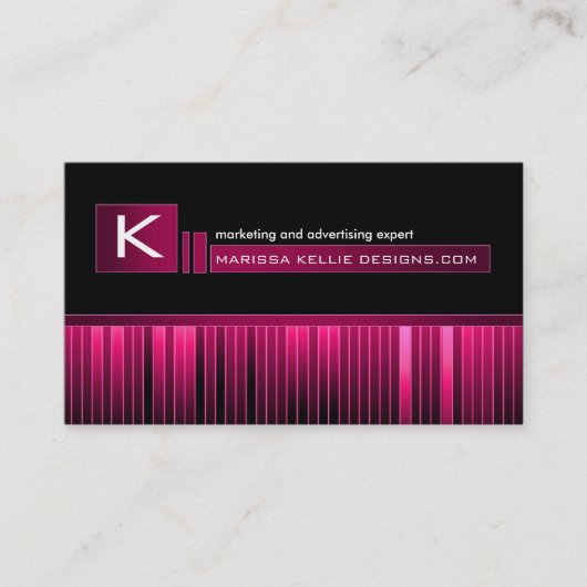 Glatte Monogramm-Visitenkarte Visitenkarte (Vorderseite)