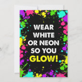 glatte Party Einladung | Glow Birthday Party Einla (Rückseite)