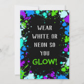 glatte Party Einladung | Glow Birthday Party Einla (Rückseite)