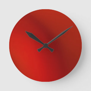 glatte Retro moderne rote Satin-Wanduhr Runde Wanduhr