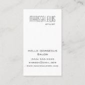 Glatte Retro Vintage Visitenkarte (Rückseite)