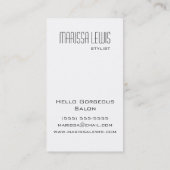 Glatte Retro Vintage Visitenkarte (Rückseite)