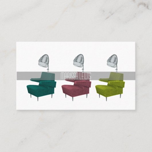 Glatte Retro Vintage Visitenkarte (Vorderseite)