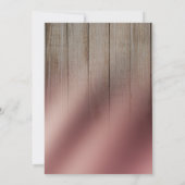 Glatte Rose Gold Bartholz Brunch & Bubbly Einladung (Rückseite)