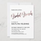 Glatte Rose Gold Ombre Bridal Brunch Typografie Einladung (Vorderseite)