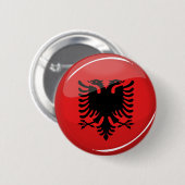 Glatte runde albanische Flagge Button (Vorne & Hinten)