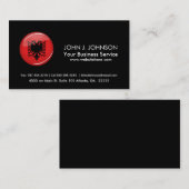 Glatte runde albanische Flagge Visitenkarte (Vorne/Hinten)