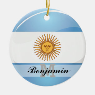 Glatte runde Argentinien-Flagge Keramikornament