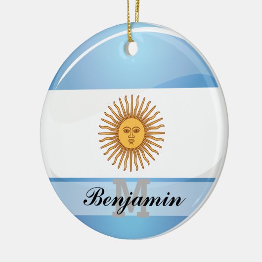 Glatte runde Argentinien-Flagge Keramikornament (Links)