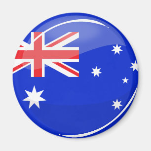 Glatte runde australische Flagge Magnet