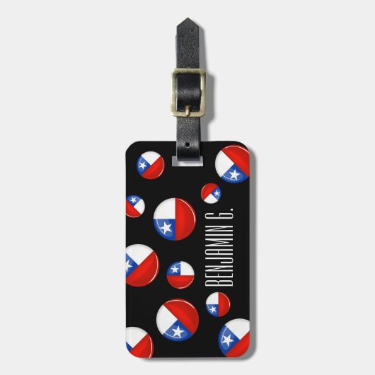 Glatte runde chilenische Flagge Gepäckanhänger (Vorderseite vertikal)