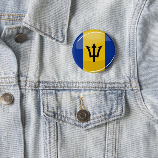 Glatte runde Flagge von Barbados Button (Beispiel)