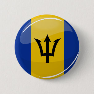Glatte runde Flagge von Barbados Button