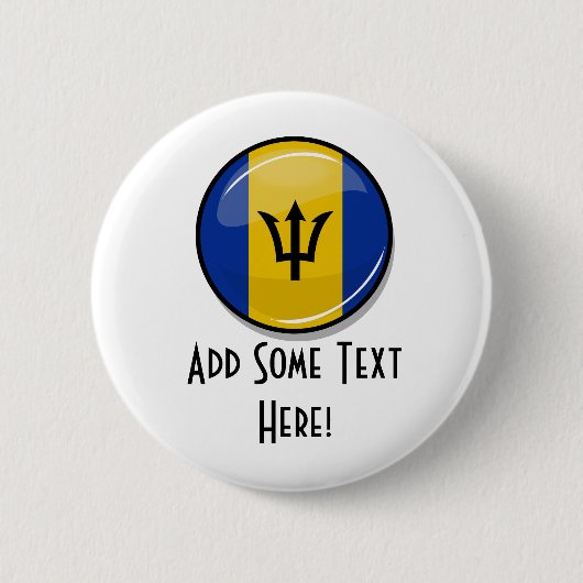 Glatte runde Flagge von Barbados Button (Vorderseite)