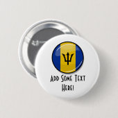 Glatte runde Flagge von Barbados Button (Vorne & Hinten)