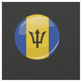 Glatte runde Flagge von Barbados Stoff (Nahaufnahme)