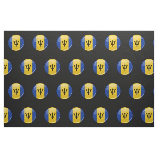 Glatte runde Flagge von Barbados Stoff (Fat Quarter (45,7 x 55,9 cm))