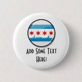 Glatte runde Flagge von Chicago Button (Vorderseite)