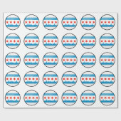 Glatte runde Flagge von Chicago Geschenkpapier (Flach)
