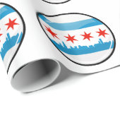 Glatte runde Flagge von Chicago Geschenkpapier (Rolleneckpunkt)