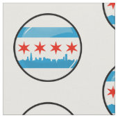 Glatte runde Flagge von Chicago Stoff (Nahaufnahme)