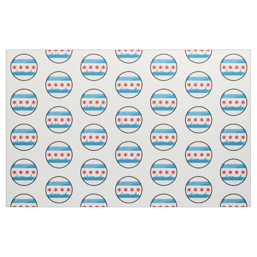 Glatte runde Flagge von Chicago Stoff (Fat Quarter (45,7 x 55,9 cm))