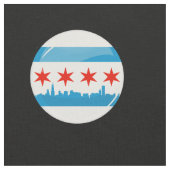Glatte runde Flagge von Chicago Stoff (Nahaufnahme)