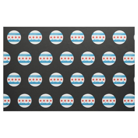 Glatte runde Flagge von Chicago Stoff (Fat Quarter (45,7 x 55,9 cm))