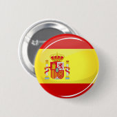 Glatte runde Flagge von Spanien Button (Vorne & Hinten)