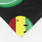 Glatte runde glückliche Rasta Flagge Fleecedecke (Ecke)