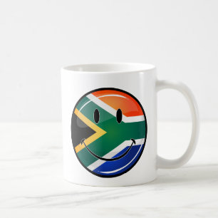 Glatte runde glückliche südafrikanische Flagge Kaffeetasse