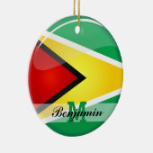 Glatte runde guyanische Flagge Keramik Ornament (Rechts)